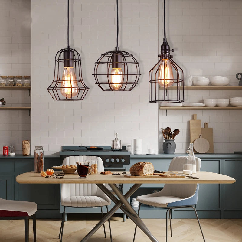 suspension industrielle vintage en fer pour restaurant bar loft - vue 6 sur 17