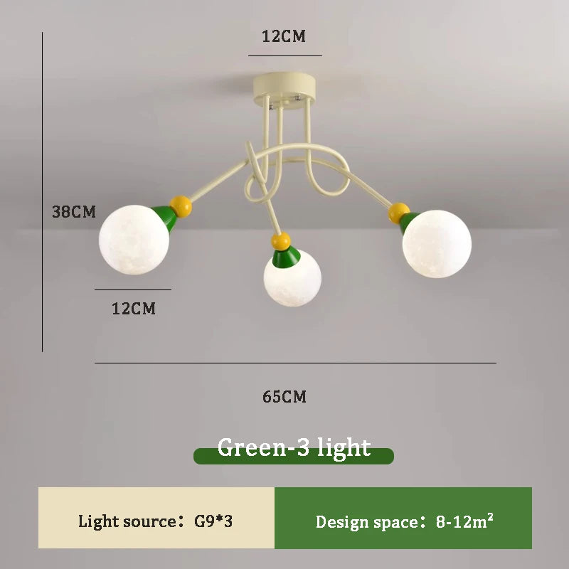 lustre nordique coloré pour chambre d'enfant moderne et simple - vue 9 sur 10