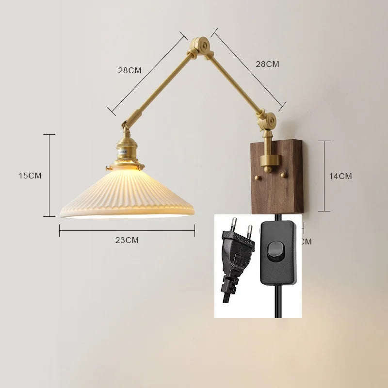 iwhd Applique murale led pivotante en cuivre avec interrupteur à chaîne - vue 16 sur 23