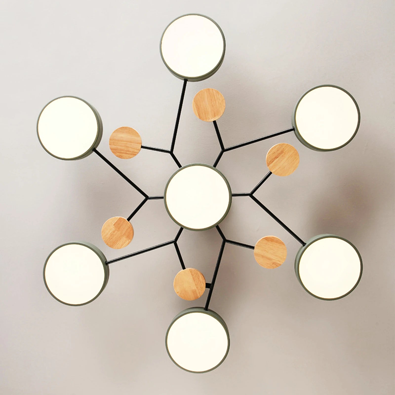 lustre en bois led style nordique pour diverses pièces - vue 5 sur 22