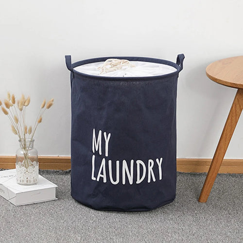 panier à linge pliable en lin et coton imperméable grande capacité - vue 6 sur 8