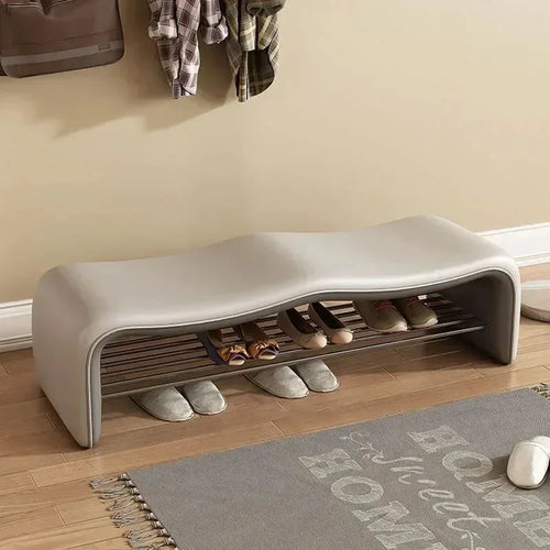banc de rangement minimaliste pour chaussures avec siège design - vue 4 sur 12