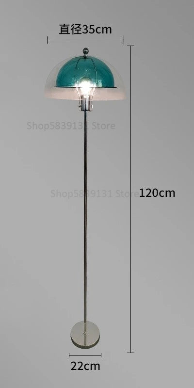 lampadaire led rétro en acrylique avec abat-jour coloré nordique - vue 11 sur 22
