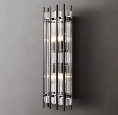 Applique rectangulaire moderne rétro LED verre laiton chrome noir nickel applique salle de bain chambre salon décoration - vue 3 sur 6