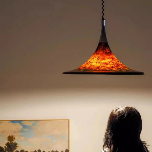 lustre en lave style médiéval pour décoration intérieure moderne - vue 2 sur 8