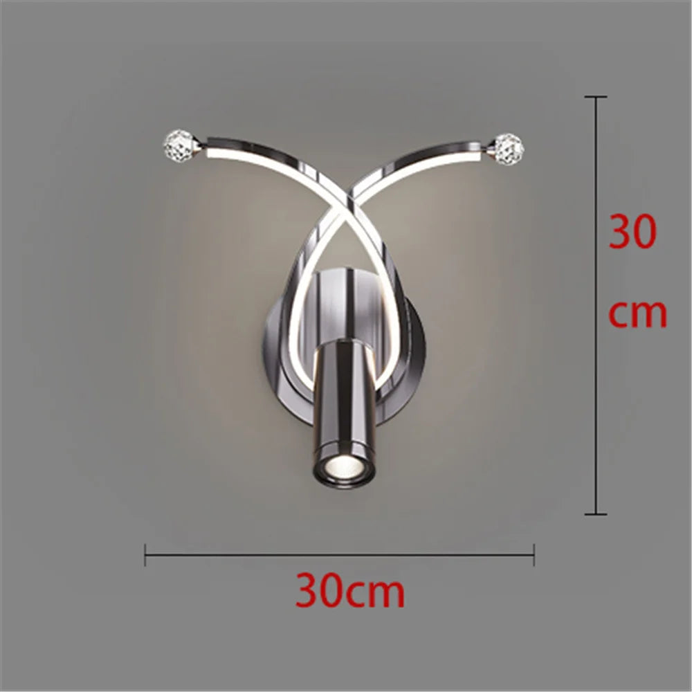 applique murale à led moderne en chrome pour intérieur design - vue 13 sur 16