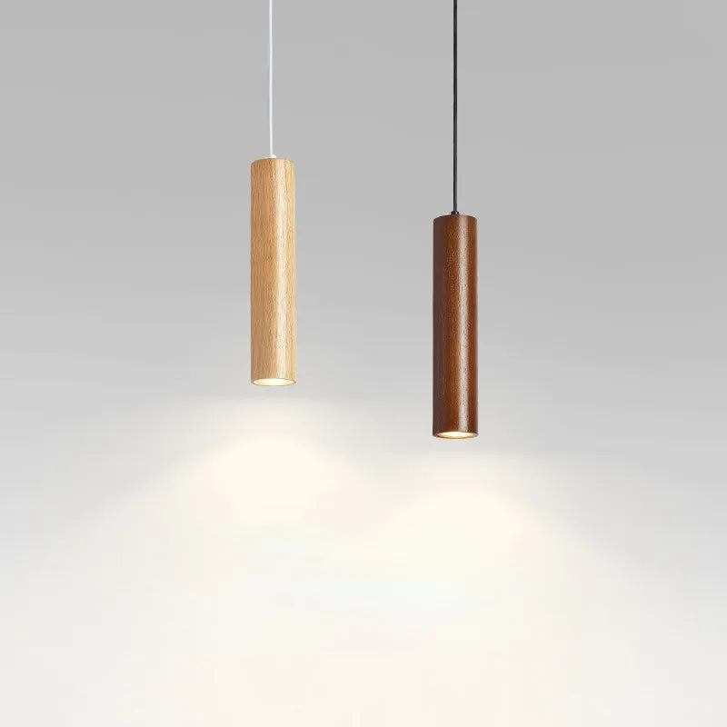 Suspension LED grain de bois design nordique moderne - vue 1 sur 10