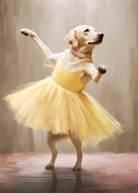 portraits de ballerine de chien art abstrait mural kawaii - vue 9 sur 26