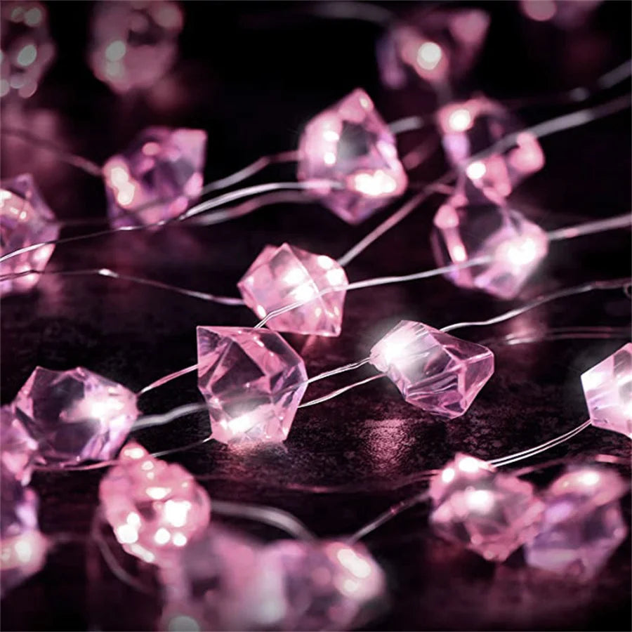 guirlande lumineuse en cristal pour décorations de fêtes - vue 3 sur 8