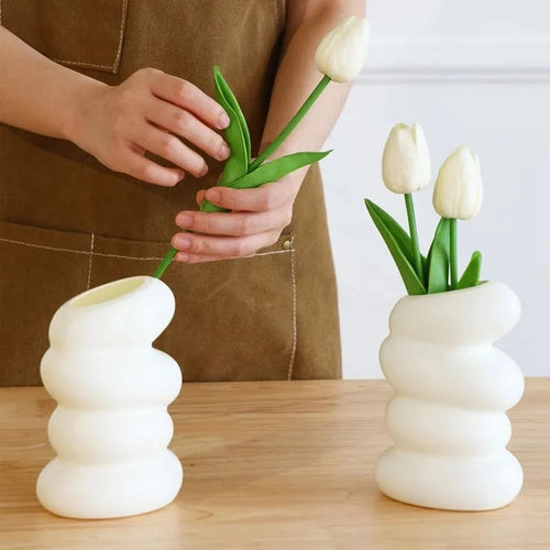 vase en spirale en plastique pour décoration créative de fleurs - vue 3 sur 6