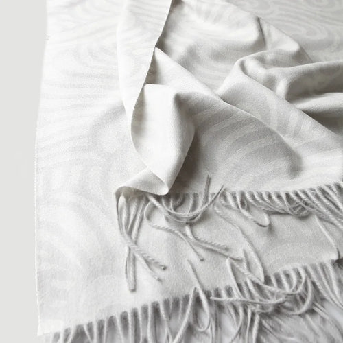 plaid cachemire jacquard rayé double face chaud voyage - vue 4 sur 5