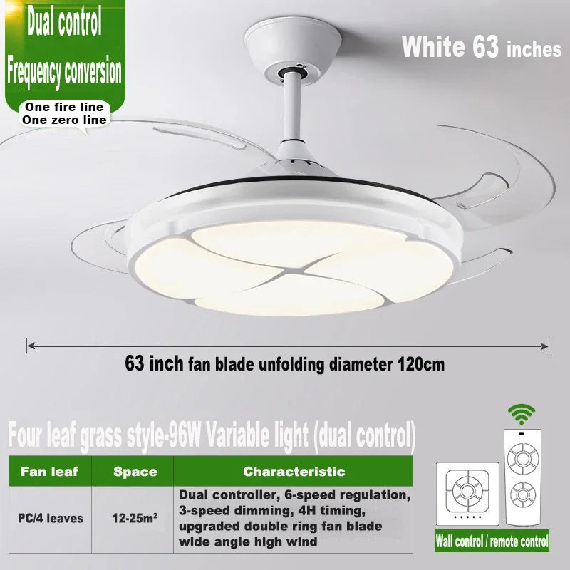 plafonnier moderne silencieux avec lumière et ventilateur intégré - vue 10 sur 12
