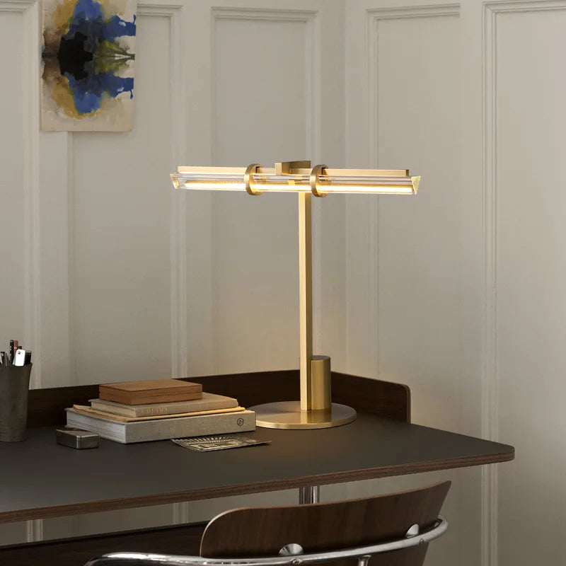 lampe de bureau led moderne en cristal minimaliste pour lecture et travail - vue 3 sur 7