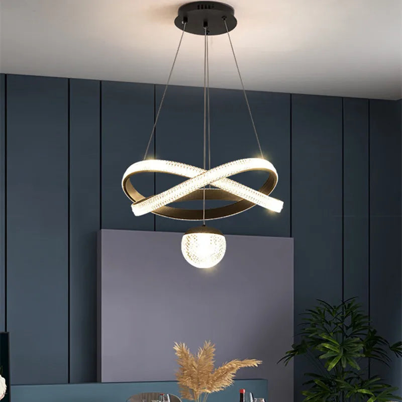 lustre moderne design minimaliste à trois têtes élégant et léger - vue 4 sur 15