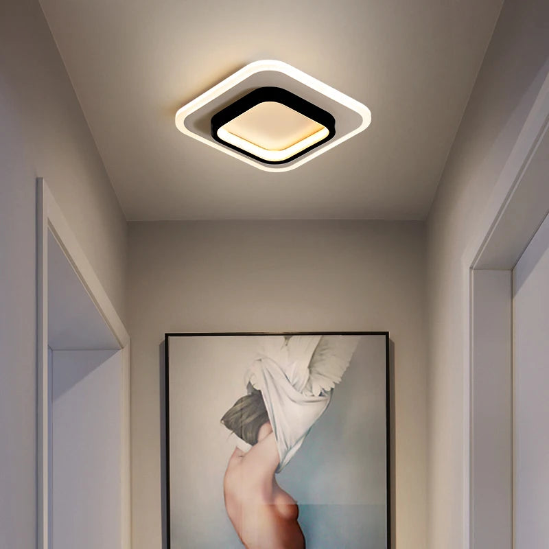 Moderne Led allée lumière plafonniers vestiaire couloir balcon Foyer plafonnier acrylique décoration maison lustre Luminaire - vue 4 sur 26
