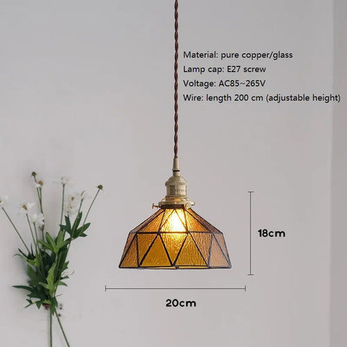 suspension design nordique vintage en laiton et verre