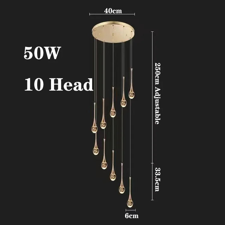 lustre de luxe à bulles de cristal pour décoration moderne - vue 12 sur 21