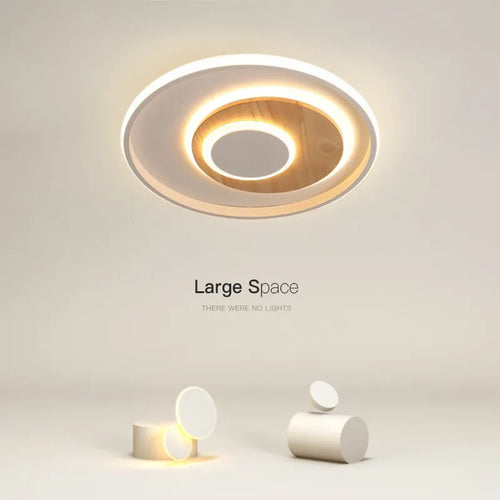 plafond moderne à leds en bois véritable éclairage rond - vue 2 sur 16