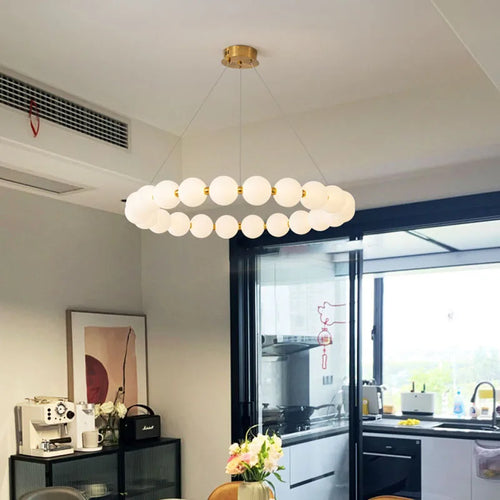suspension en laiton design nordique led réglable - vue 2 sur 12