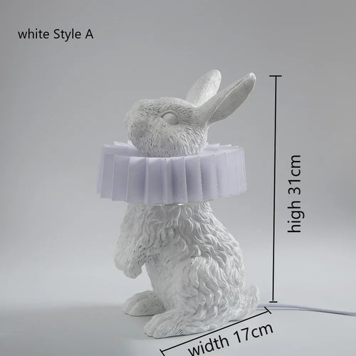 lampe de chevet lapin en résine style nordique décorative et moderne - vue 14 sur 15