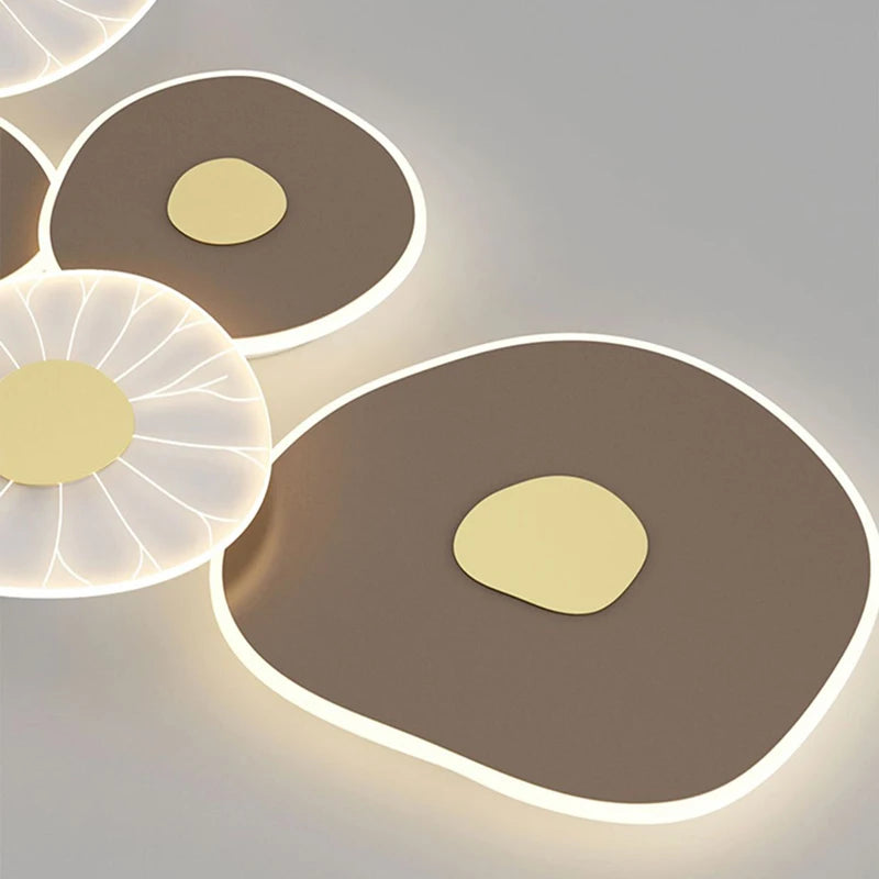 applique murale led feuille de lotus 3 luminaires gradation variable décoration artistique - vue 5 sur 7