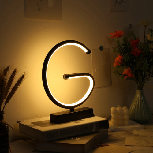 lampe usb créative en forme de g pour décoration intérieure - vue 2 sur 7