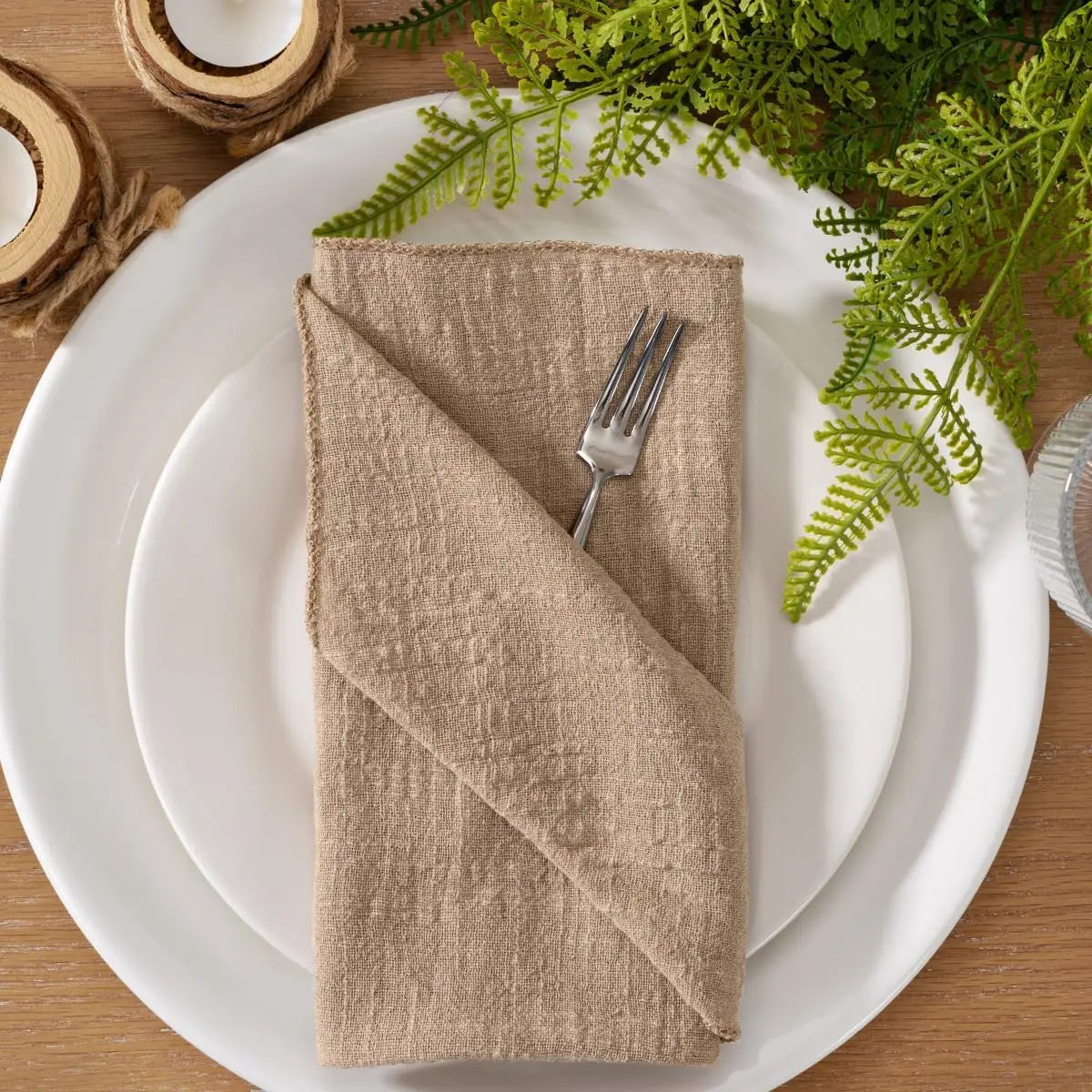 Serviette de table lot 10 gaze coton artisanale