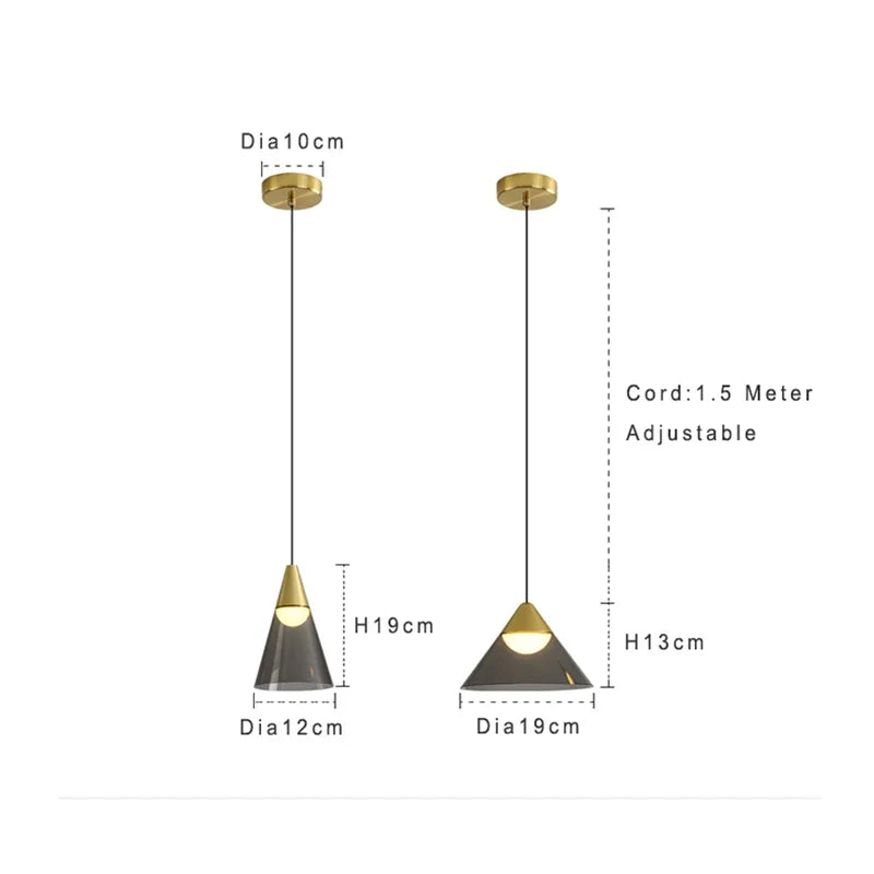 Lamp Modern Pendant Light, 1-Light Gold LED Pendant Light Fixture For Kitchen Island Bedroom Hallway Dining Room Living Room Ca - vue 6 sur 10