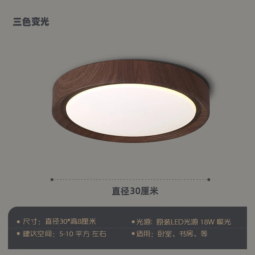 plafonnier led design nordique en bois et fer décoratif - vue 12 sur 11