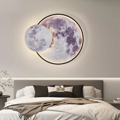 applique murale ronde lune moderne décorative pour intérieur et cadeau - vue 6 sur 8