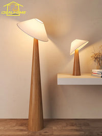 lampe de sol japonaise wabi-sabi zen art en bois massif