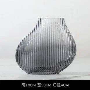 vase en verre soufflé à rayures pour décoration florale créative - vue 9 sur 8
