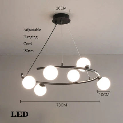 lustre créatif en fer et verre pour décoration élégante - vue 8 sur 16