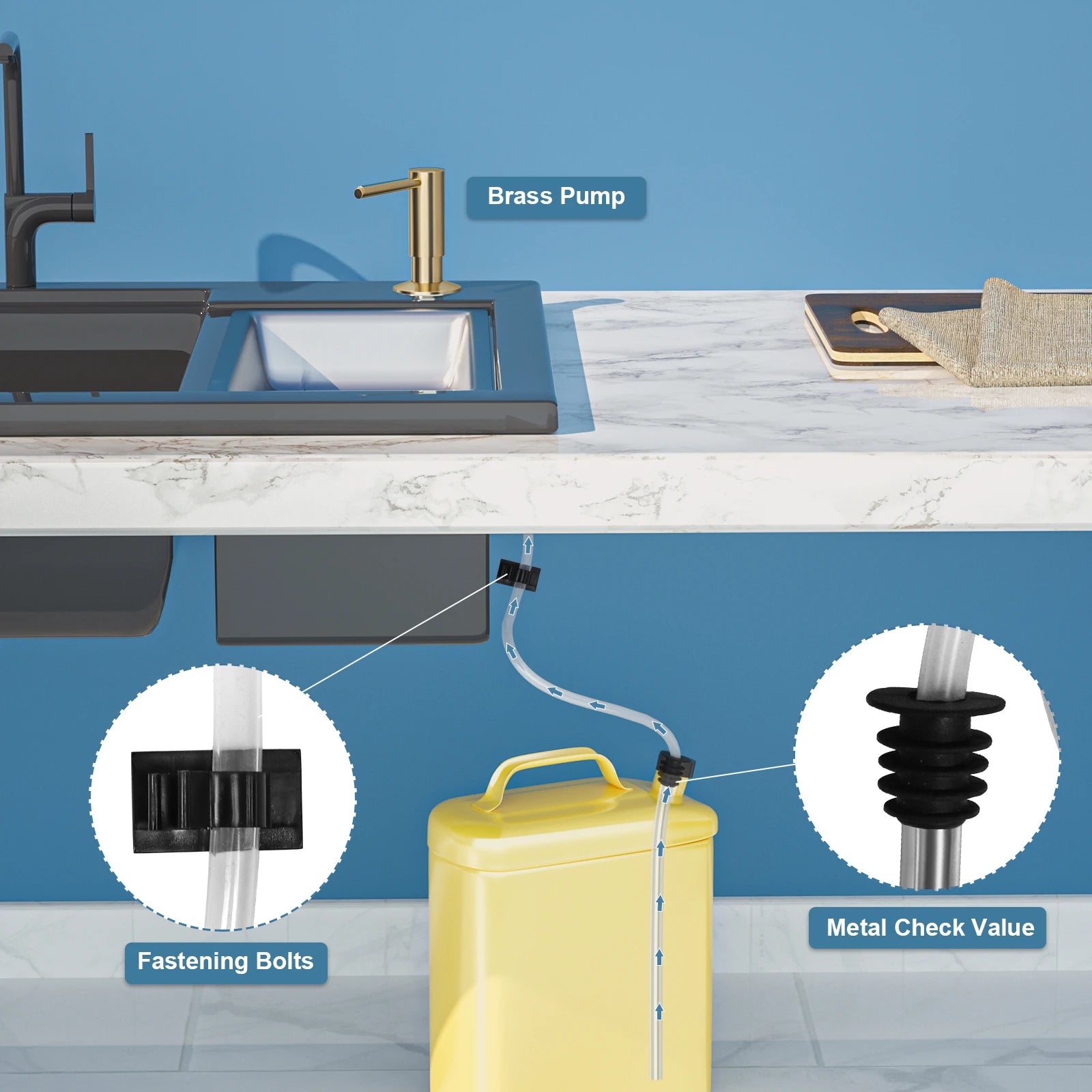 kit de tube d'extension pour distributeur de savon en laiton - vue 5 sur 6
