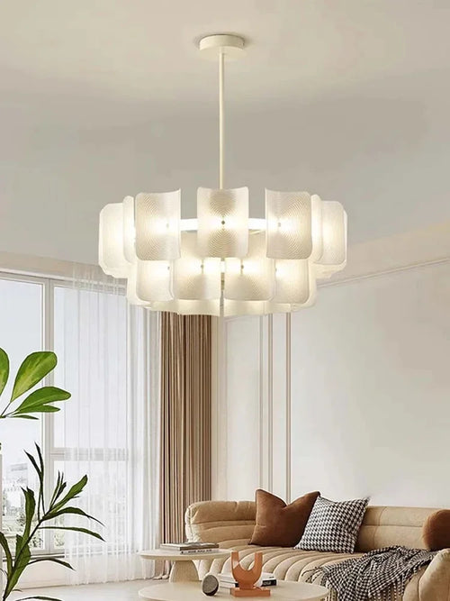 2024 LED Chandeliers Fingerprint Chandelier, Silent Style Eye Protection Living Room Bedroom Luxury Chandelier Home Decoration - vue 6 sur 9
