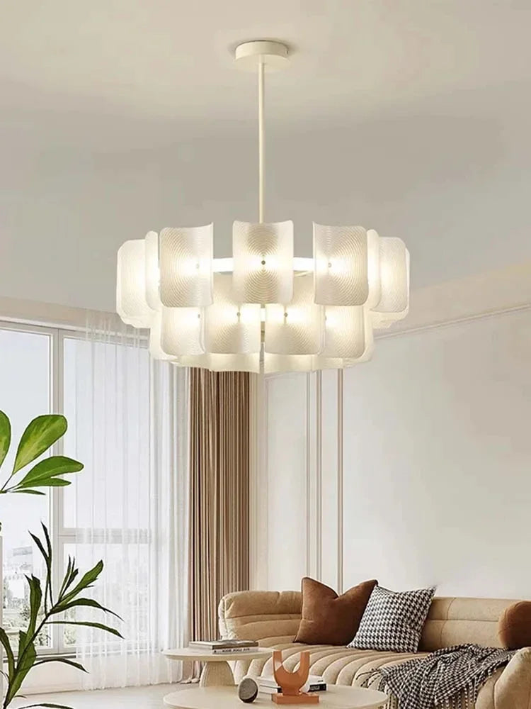2024 LED Chandeliers Fingerprint Chandelier, Silent Style Eye Protection Living Room Bedroom Luxury Chandelier Home Decoration - vue 5 sur 9