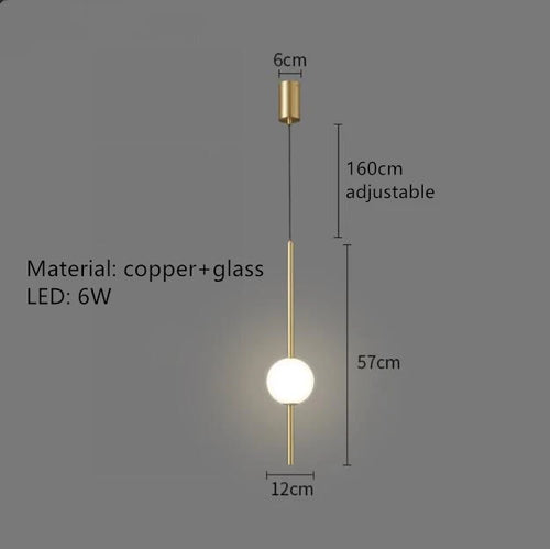 suspension LED en laiton design moderne avec cordon réglable - vue 10 sur 17