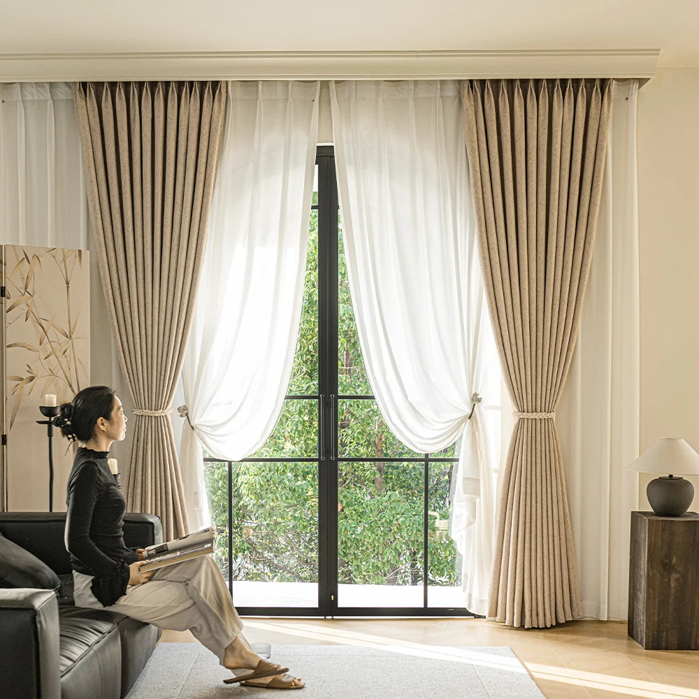 Rideau occultant floral style français pour salon chambre - vue 2 sur 11