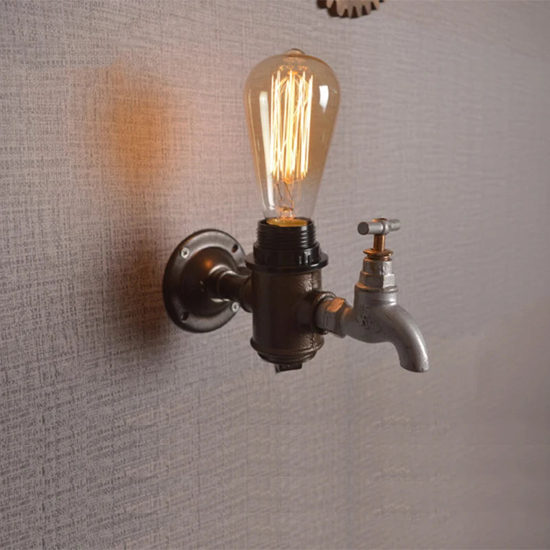 applique murale industrielle vintage en fer pour loft bar restaurant - vue 4 sur 10