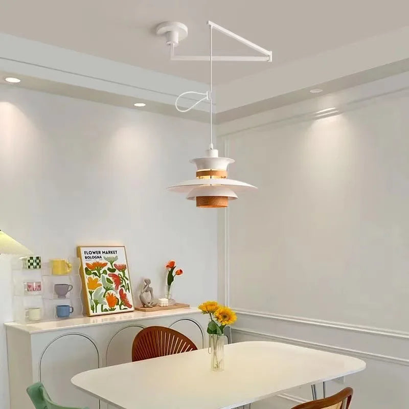 Suspension à culbuteur Table à manger Suspension bras oscillant plafonniers suspendus cuisine île barre E27 Illuminaire - vue 4 sur 9