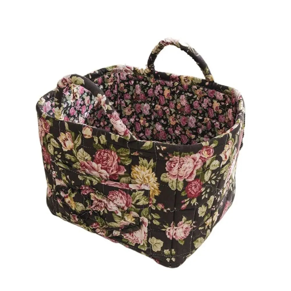 panier de rangement en tissu lavable style pastoral empilable multiusage - vue 12 sur 16