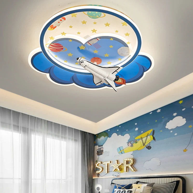 lustre d'intérieur pour enfant avec télécommande rocket lights boy - vue 3 sur 12