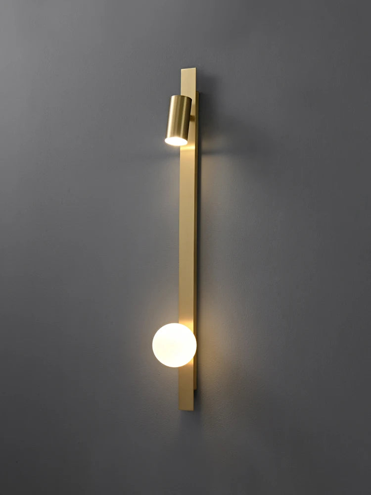 applique murale en cuivre avec bande led minimaliste luxe - vue 1 sur 8