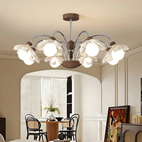 lustre médiéval à fleurs style rétro pour ambiance agréable - vue 3 sur 9