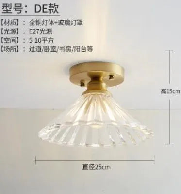 plafonnier led nordique vintage en verre pour intérieur moderne - vue 18 sur 18