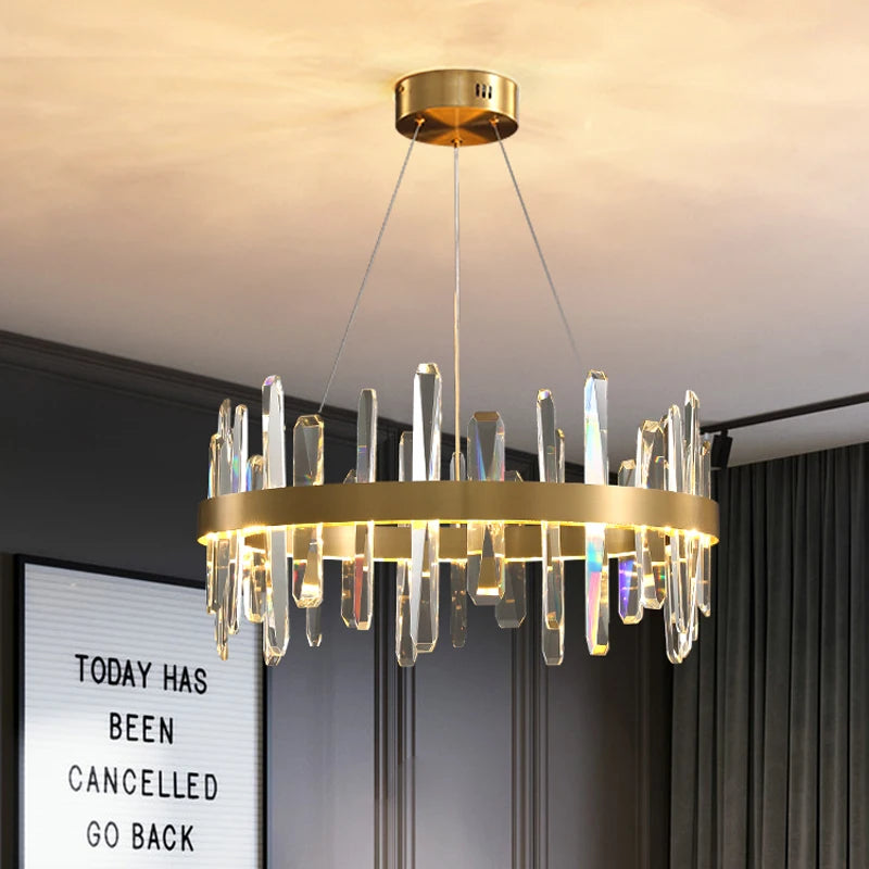 lustre en cristal à led design moderne pour intérieur - vue 3 sur 11