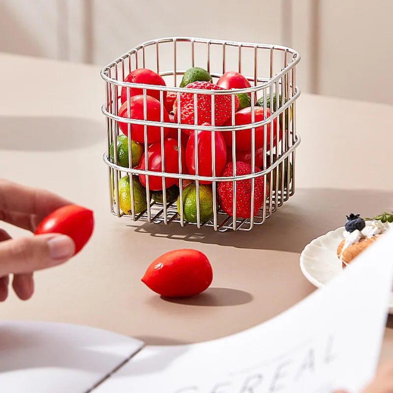 panier de rangement en acier inoxydable pour fruits et légumes - vue 3 sur 7