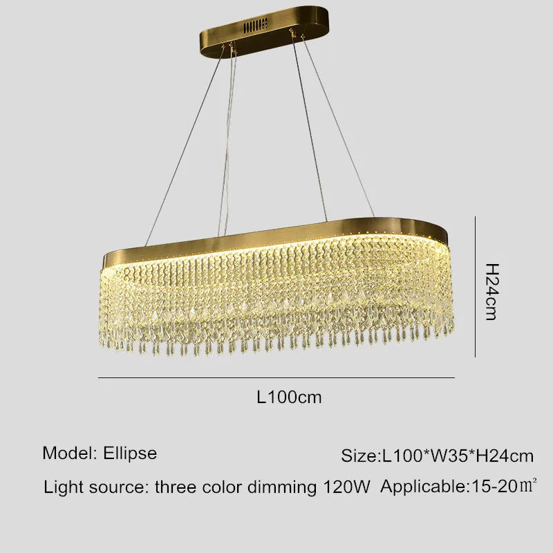 lustre en cristal led design moderne pour intérieur élégant