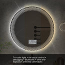 miroir rond à led avec rétroéclairage réglable et antibuée intelligent
