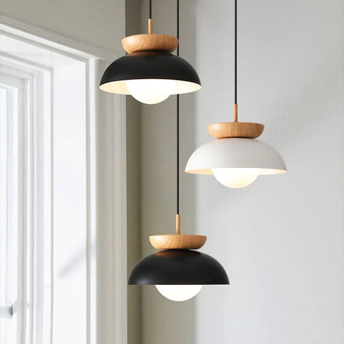 suspension style américain en métal et bois pour restaurant - vue 2 sur 7